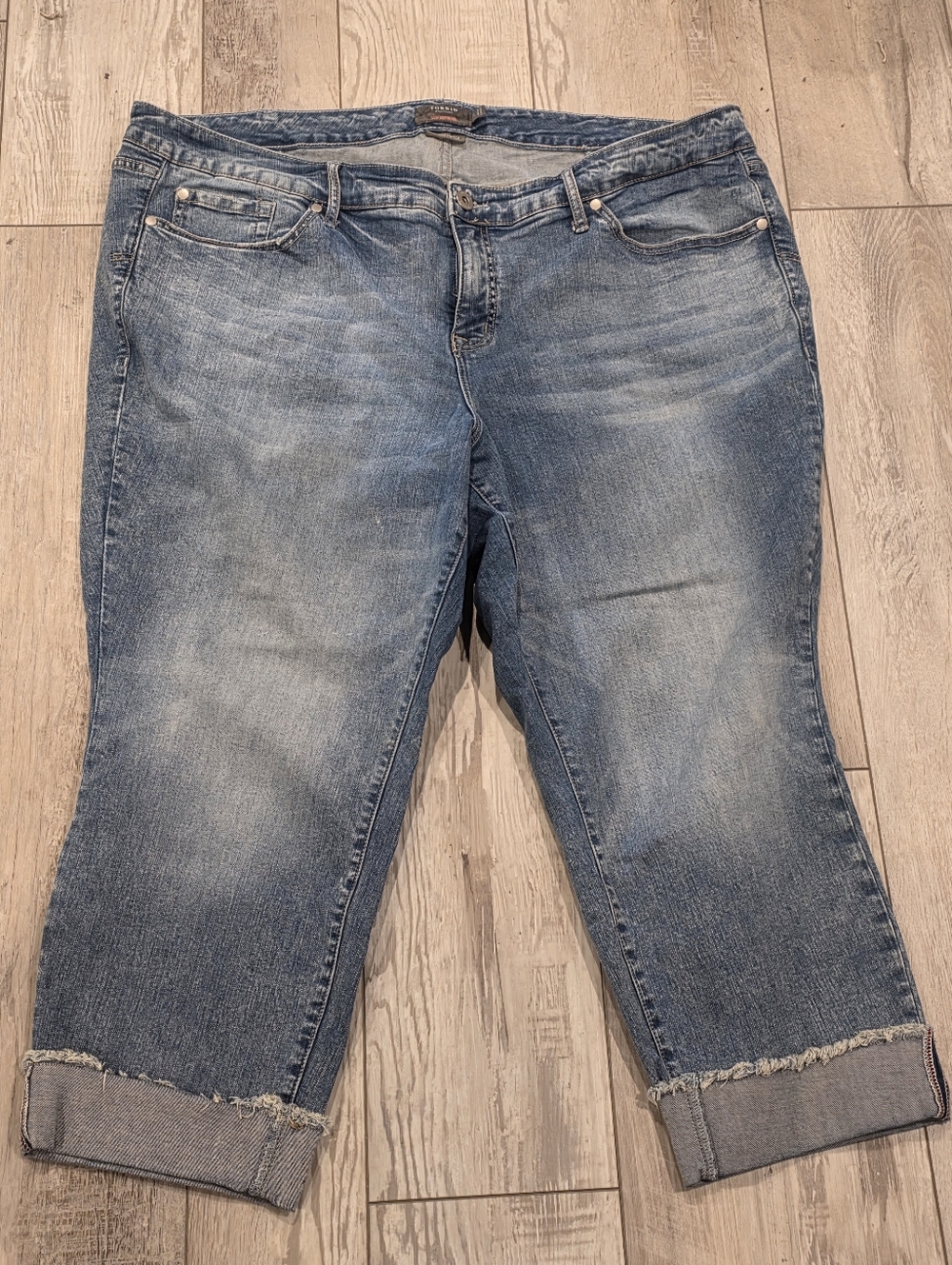 Torrid Blue Ankle Cropped Boyfriend Jeans